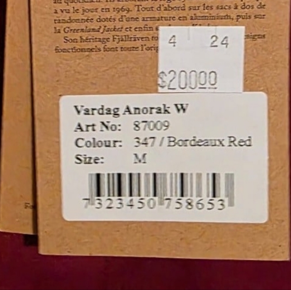 Fjallraven Vardag Anorak Womens Medium Red - Picture 3 of 3